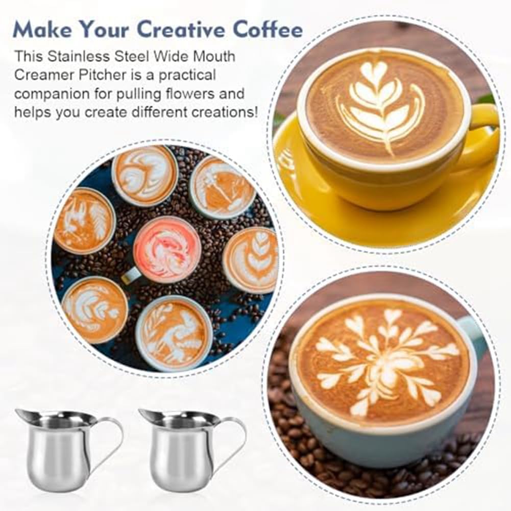 Set Di 6 Brocchette Per Latte In Acciaio Inox – 90 Ml, Ideali Per Caffè E Schiuma