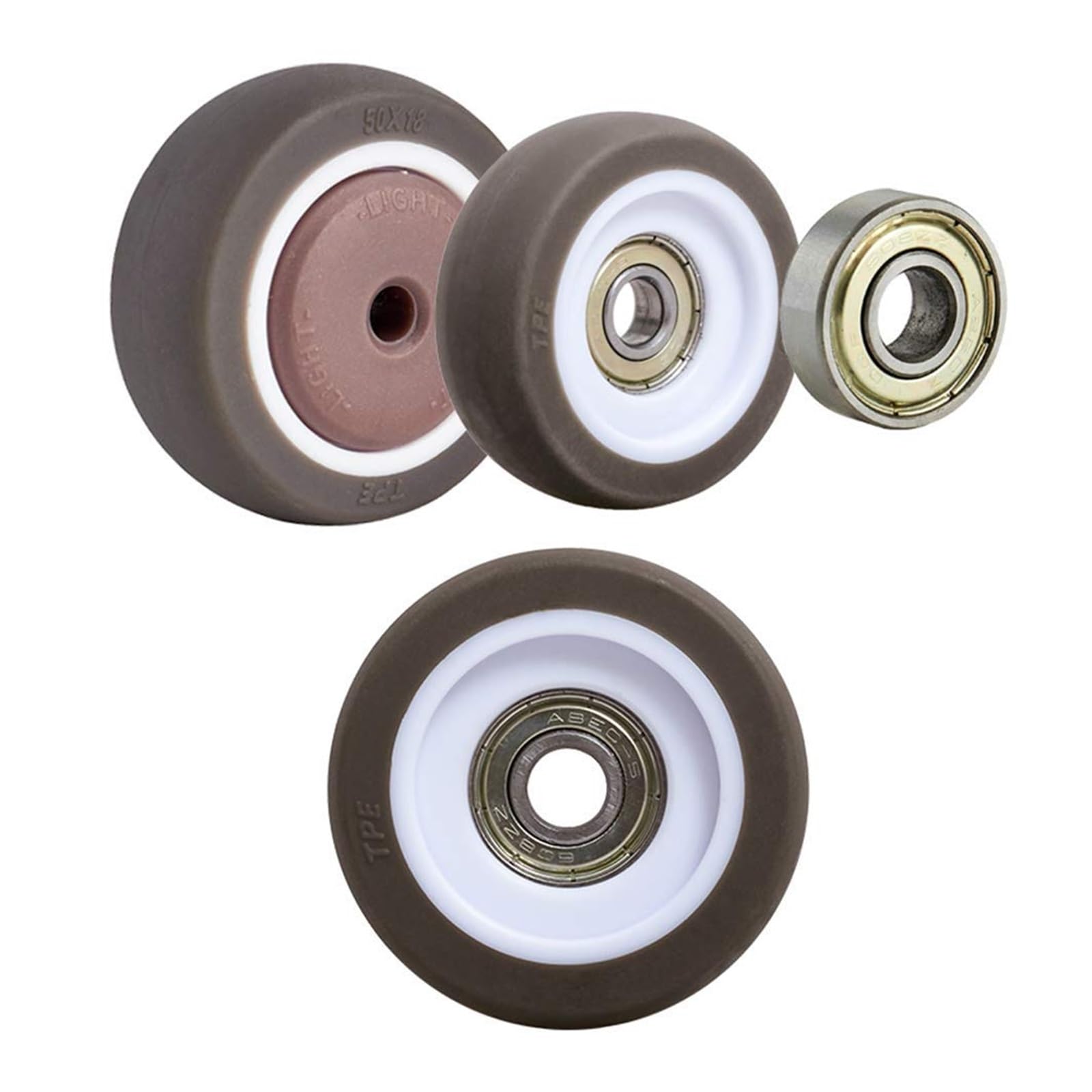 Ruedas giratorias, Ruedas para sillas de Oficina, Ruedas de Goma para Transporte de Muebles, Ruedas fijas de 25 mm, fijación de Goma de 50 mm, Juego de 4