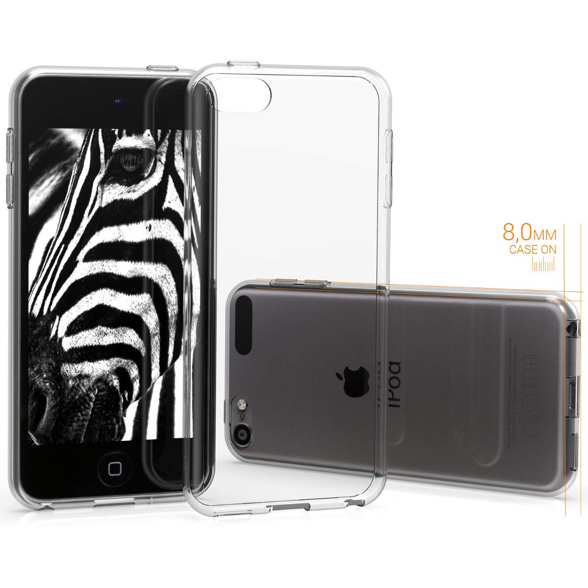 kwmobile Kryształowe etui kompatybilne z Apple iPod Touch 6G / 7G (6. i 7. generacji), miękkie silikonowe etui ochronne TPU, przezroczyste