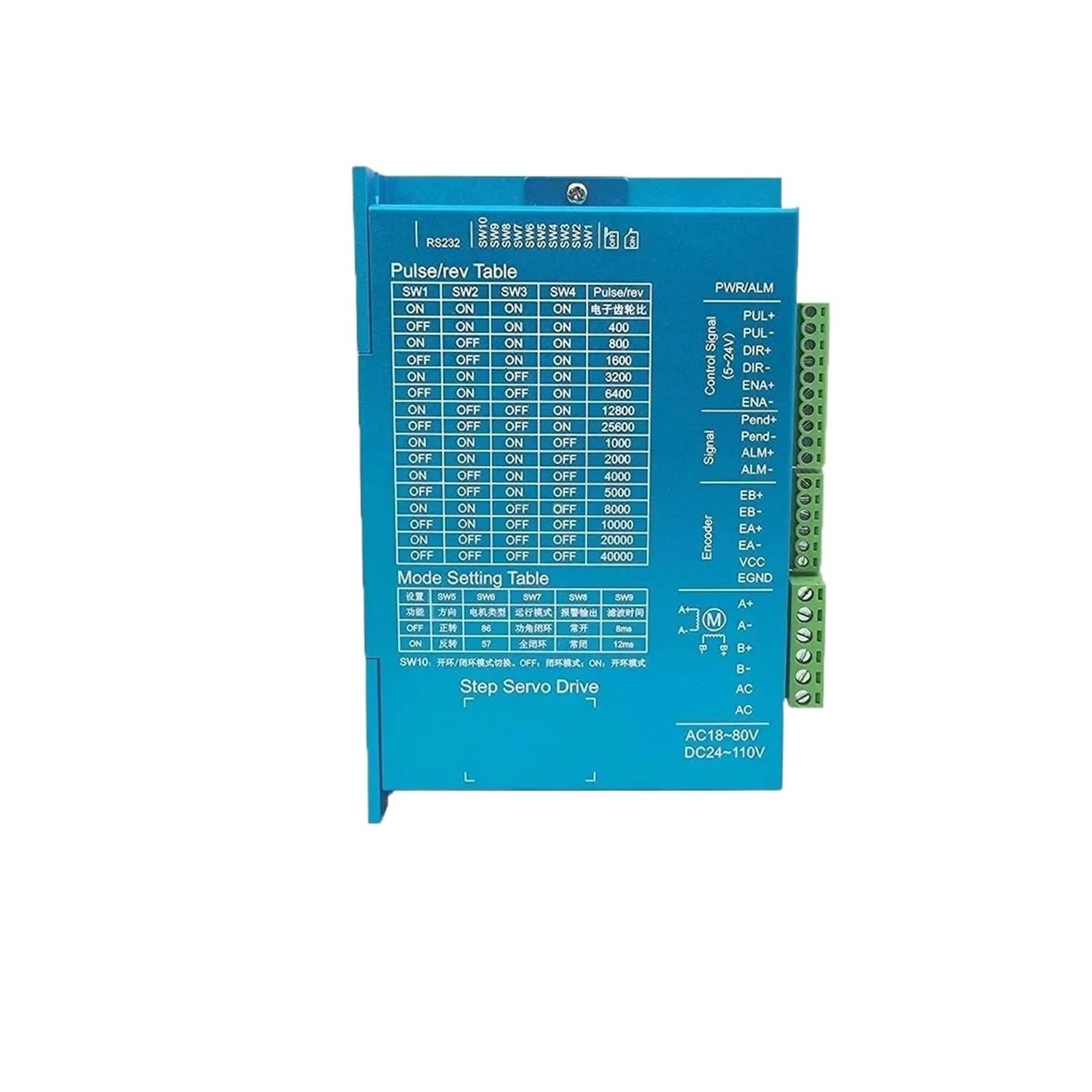 EKFBQBGW Hybrid Servo electronic starter Driver SL86A Supply Voltage AC18-80V DC 24-110V 0.4-8.2A Close Loop forstepper electronic starter for CNC Engraver NEMA34