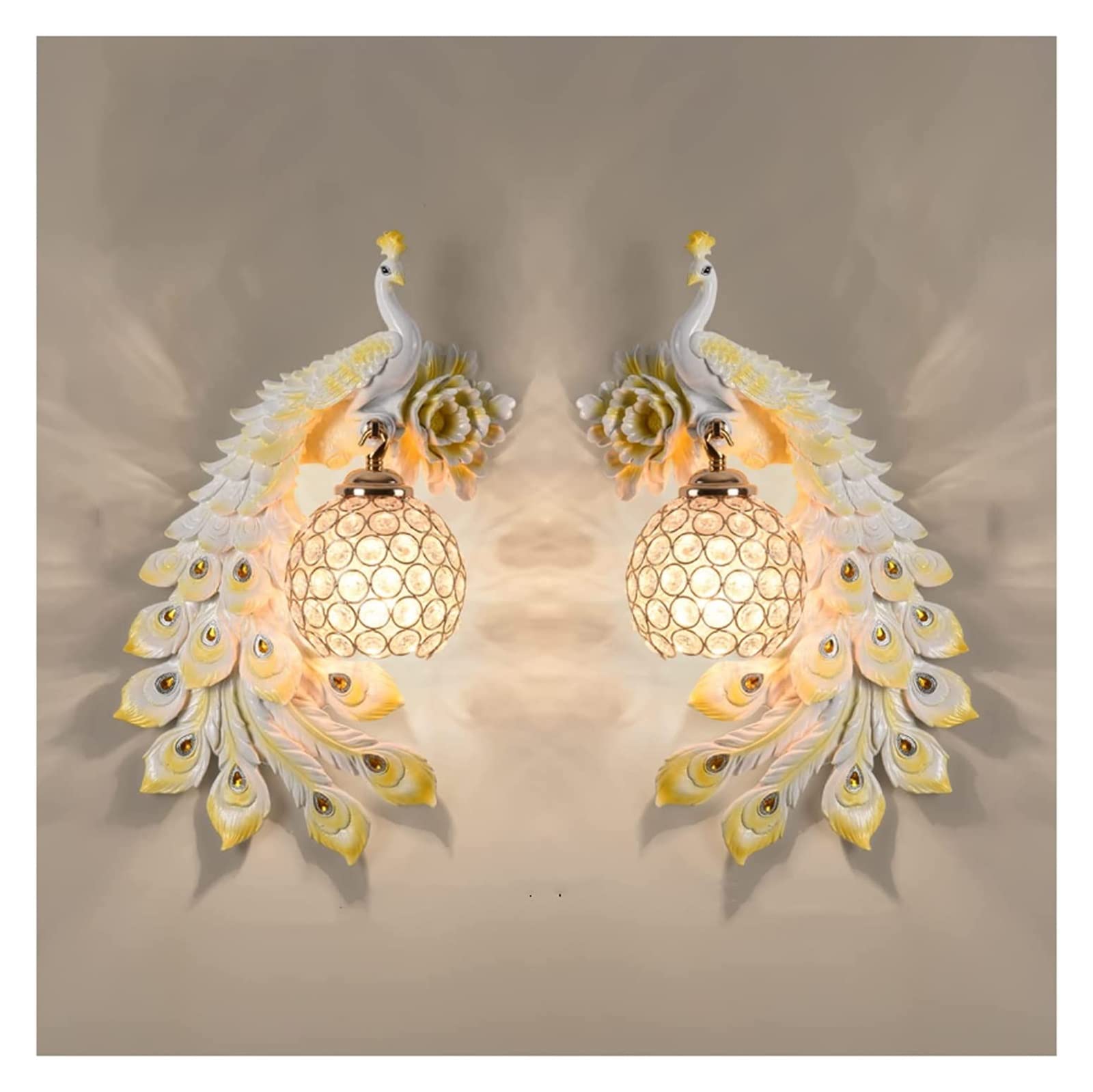 ZTCHSENZT Wall Lamp Light Peacock Creative Living Room TV Background Wall Decoration Modern Bedroom Bedside Staircase Lighting Wall Light,O