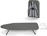 Vista 1 de Tabla de Planchar Pequeña Plegable, BlissBoard Tabla de Planchar de Mesa con Cubierta y Almohadilla, Marco de Metal Mesa de Planchar Mini de Negro