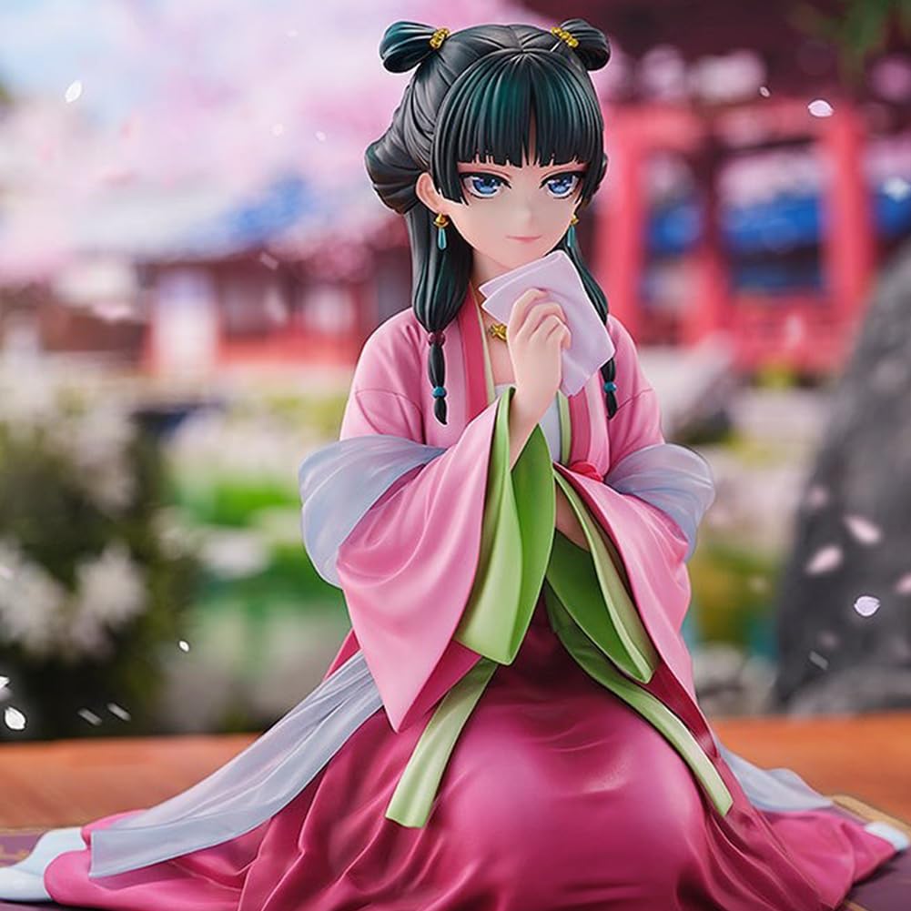 Noowye Maomao Figurine d'action pour fille - 20 cm - Rose - Style robe de jardin - Statue de dessin animé Maomao - Figurine debout - Modèle d'ornement - Cadeau pour les fans