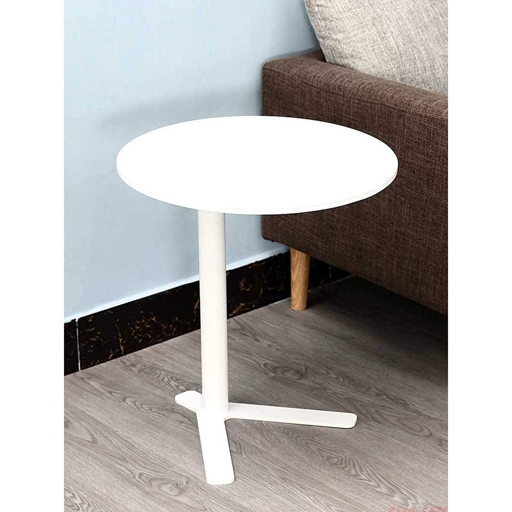 Pimex Side Table Small-Sized Coffee Table Mobile Sofa Side Table Iron Bedside Table Bedroom Round Table,White Feito na China Comfortable Anniversary