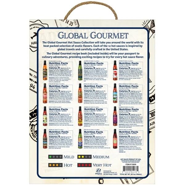 Global Gourmet 12piece Hot Sauce Collection, 2pack, sauce hot ones