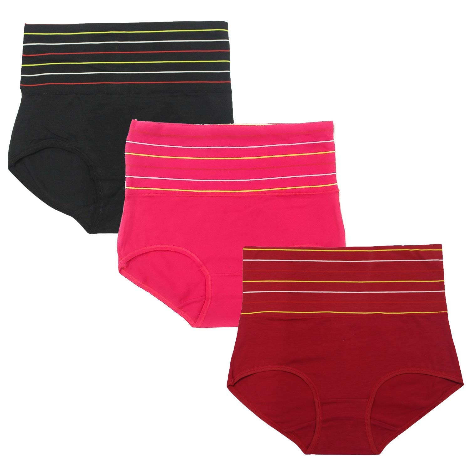 v2 fashion Women's Panties Multicolor Cotton High Waist Tummy Control Panty-Pack of 3 (Free Size 30 to 34 Waist)-picture-20