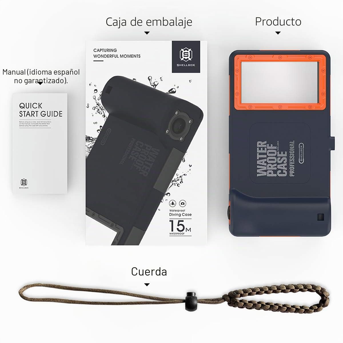 Funda Universal Impermeable y antigolpes para iPhone 11 Pro MAX XS MAX XR X 8 7 6S Plus Galaxy Note10 10 S9 S9 hasta 6,8 Pulgadas, Impermeable hasta 15 m