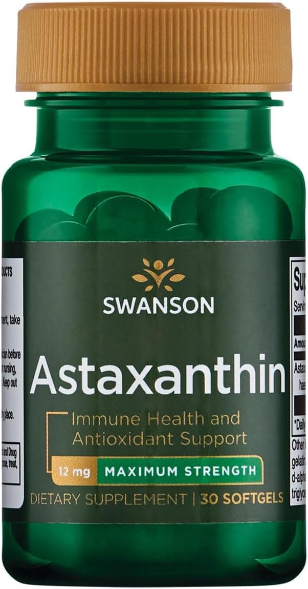 Swanson Maximum Strength Astaxanthin 12 mg, 30 Softgels