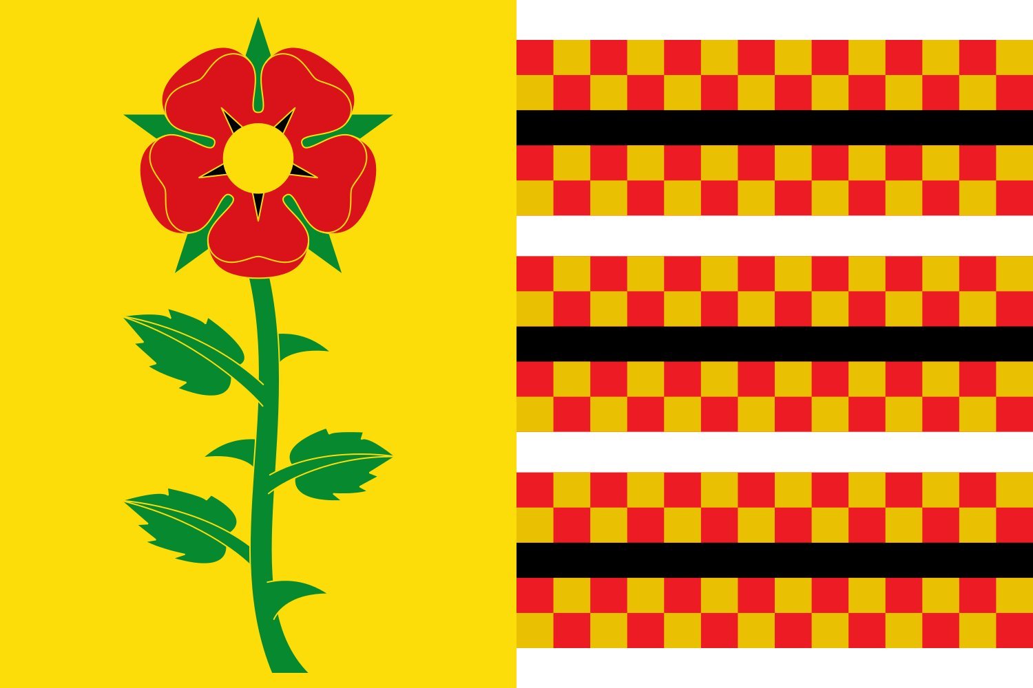 Drapeau large Mos avec fente centrale bicolore pour mât