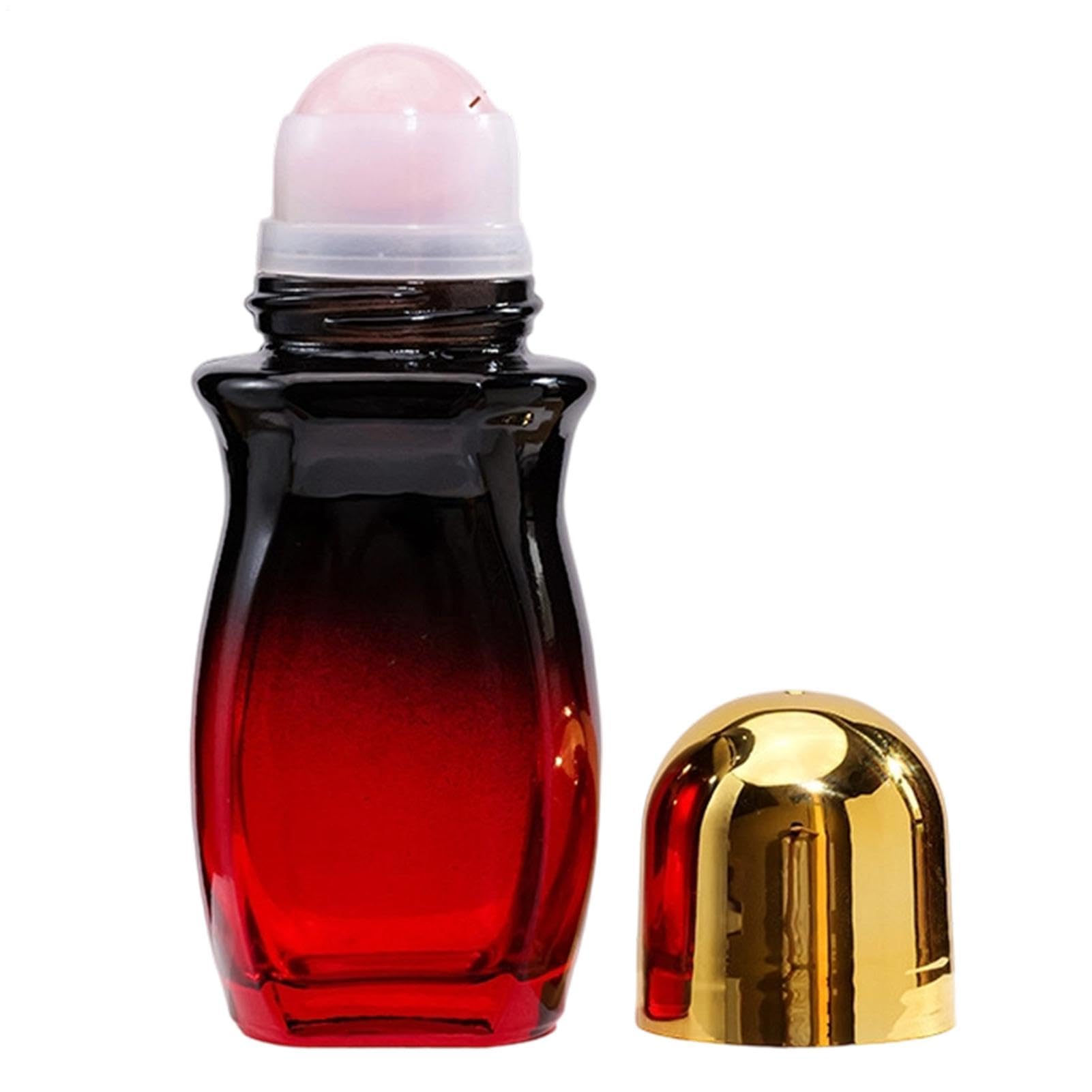 Contenedor de vidrio ámbar roll-on de 50 ml para cosmética y belleza