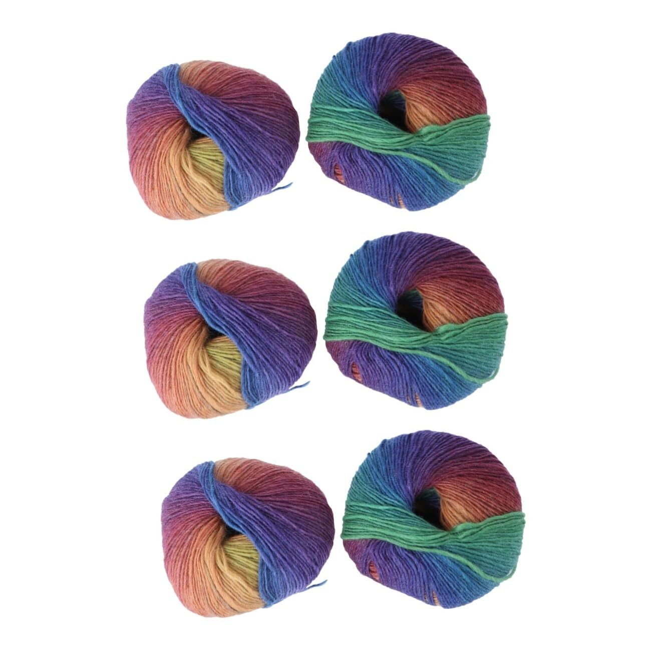 STOBOK 6 Rollos hilo de lana de colores hilo de ganchillo de algodón hilo acrílico pañuelos fular hilo de lana para tejer hilo de lana de tejer arcoiris manual hilo de tejer Accesorios