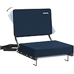 HUTMANG Bleacher Chairs with Back and Cushion,Stadium Seats with Back Support,Portable Bleacher Seat with Should Strap,Folding Comfort Padded Stadium Chairs for Adults Watch All Sport Event(Navt Blue)