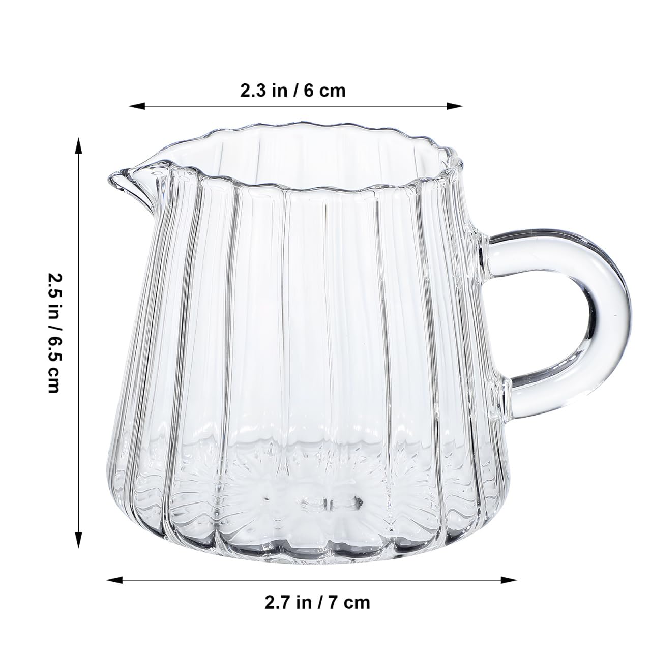 GLEAVI Juego de 2 jarras pequeñas de leche con boquilla de espuma para café, té de vidrio esmerilado, cafetera de café con alto contenido de borosilicato
