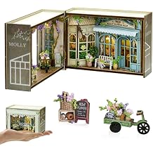 DIY Miniature House Kit Wooden Dollhouse Small House 3D Puzzle Creative Room with Furniture and LED Light for Birthday Home Desk Decoration #112