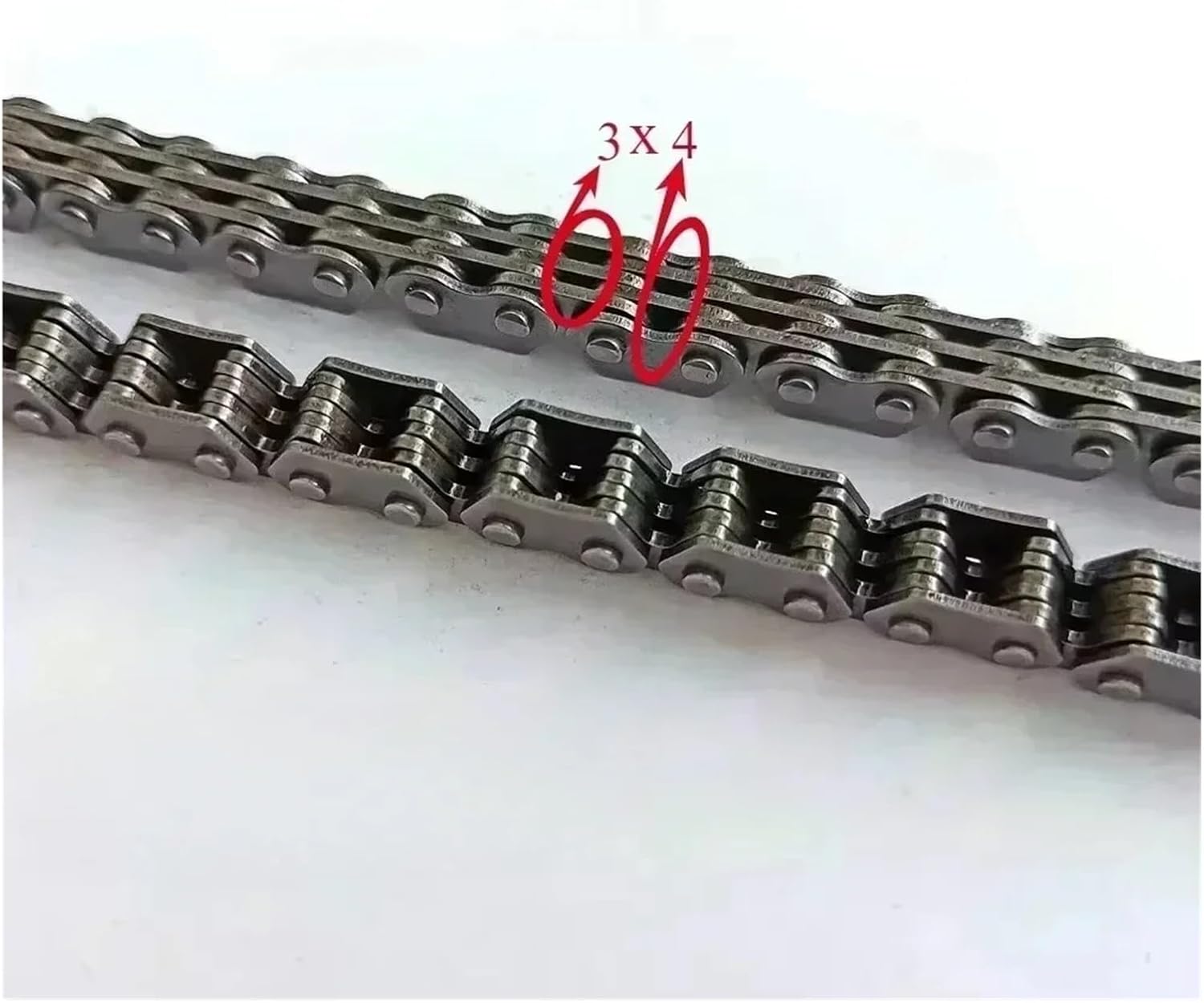 3x4 3 * 4 122L Link 400cc Motorcycle Parts Cam Camshaft Engine Timing Chain Compatible with CB400SS CB400 CB 400 SS NX400 NX4 NX 400(2pc)