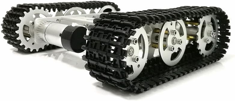 Metal Tank Model Robot Tracked Car Chassis Platform with 2pcs 33 Motors for Arduino/Raspberry Pie/MicroBit, DIY Teaching Crawler/Caterpillar KIT for UNO, STEAM Science Eduaction