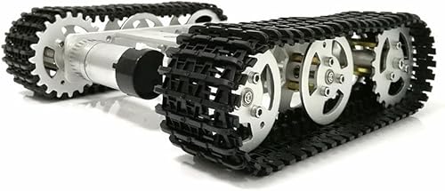 Metal Tank Model Robot Tracked Car Chassis Platform with 2pcs 33 Motors for Arduino/Raspberry Pie/MicroBit, DIY Teaching Crawler/Caterpillar KIT for UNO, STEAM Science Eduaction