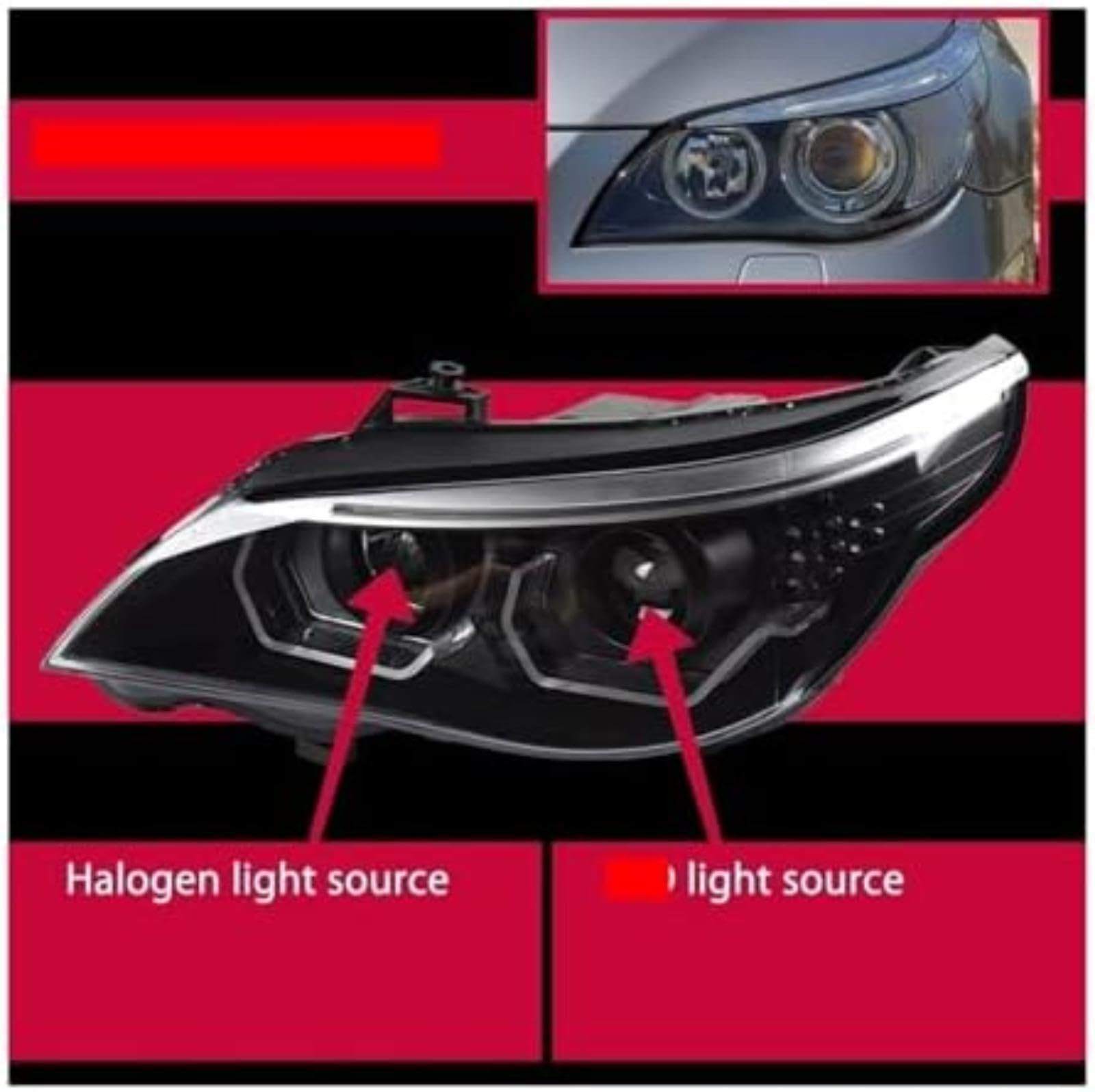 Dla BMW E60 reflektory 2003-2010 523I 530I Car Styling lampa czołowa Drl Hid Bi Xenon akcesoria samochodowe lampy przednie reflektor włączony kierunkowskaz (Headlight No Bulb 2003 2007)