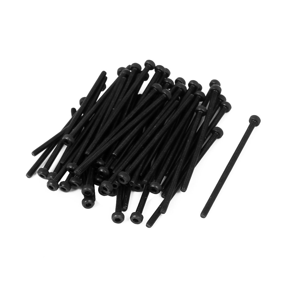 Lot De 50 Vis Boulons Hexagonaux M2x40mm Acier Noir - Uxcell - Grade 14.9
