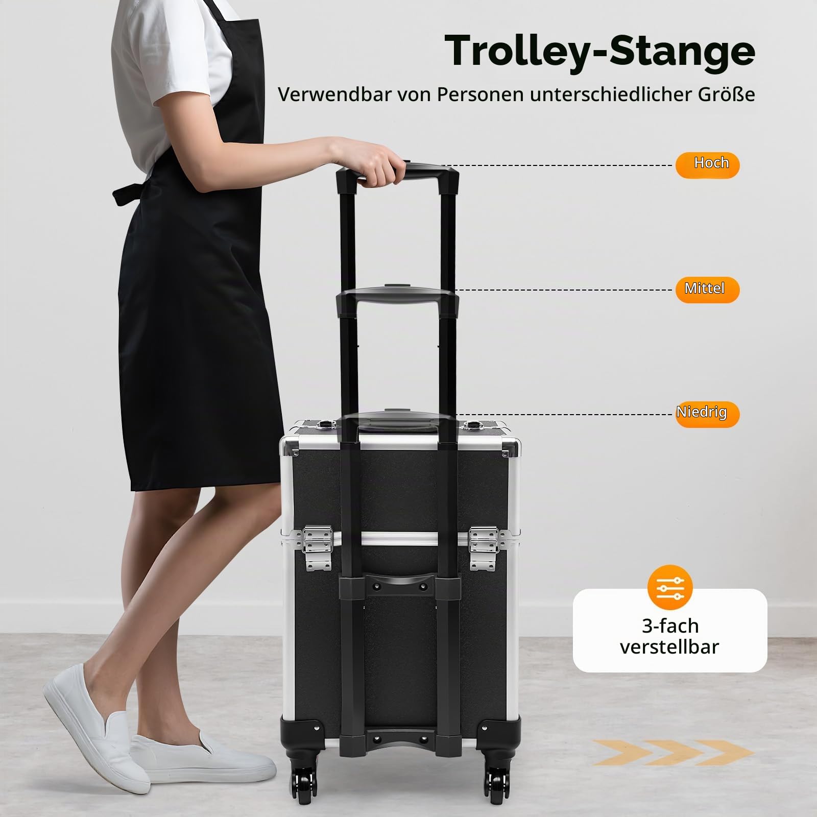 Trolley Kosmetikkoffer Friseurkoffer Multikoffer Schmuckkoffer Schminkkoffer Rollkoffer mit 4 Universalrollen