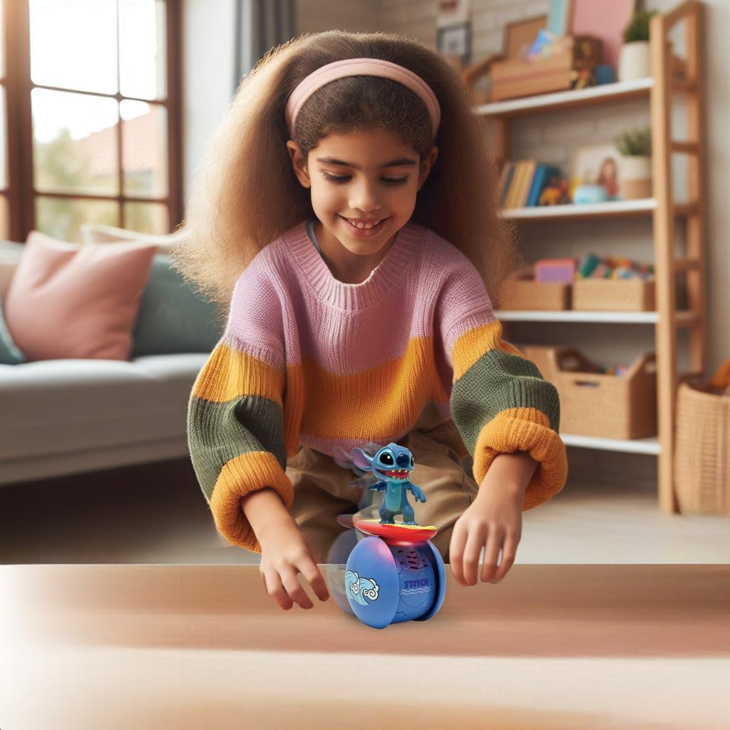 Lexibook, Disney Stitch, Il Robot Interattivo Stitch Surfer – Equilibrio Permanente, Effetti Luminosi e Sonori, Giocattolo Portatile con Sensori Reattivi, Blu, ROB01D
