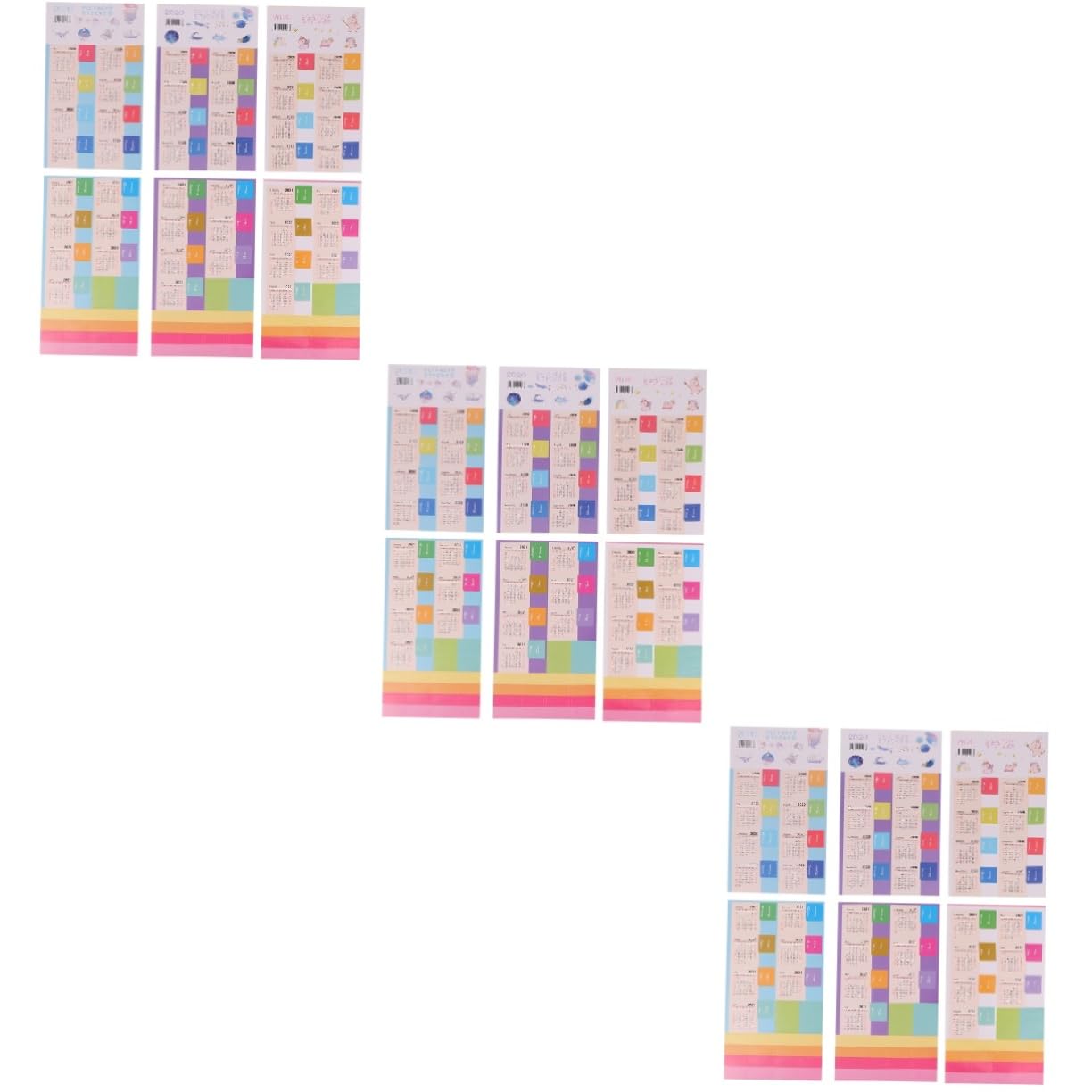 VILLCASE 3 Sets 12 Calendar Sticker 2020 Monthly 12 Month Calendar Daily Planner Paper Calendar Label Stickers Daily Planner Board 2020 Planner Sticker Monthly Divider Periodicals Notebook