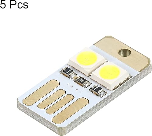 Miniatura 3 de PATIKIL 6000-6500K Mini luz LED USB, paquete de 5 módulos de lámpara delgada de luz nocturna portátil de 0.3 W para camping teclado portátil, luz