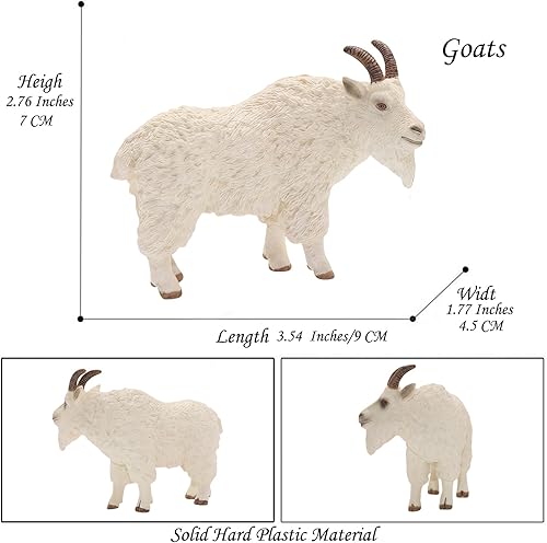 Miniatura 6 de Higherbros Goat Animal Toy, Farm Animal Play Figure for Party Favors, Gifts, Prizes, Rewards, Giveaways