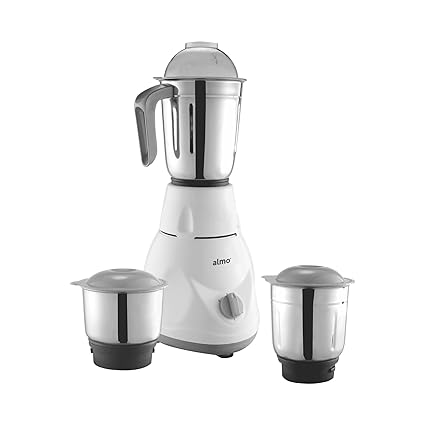 Almo Blend Master Treo Mixer Grinder Powerful Motor with 1 Year warranty 550 Watt (White & Gray) (3 Jar)