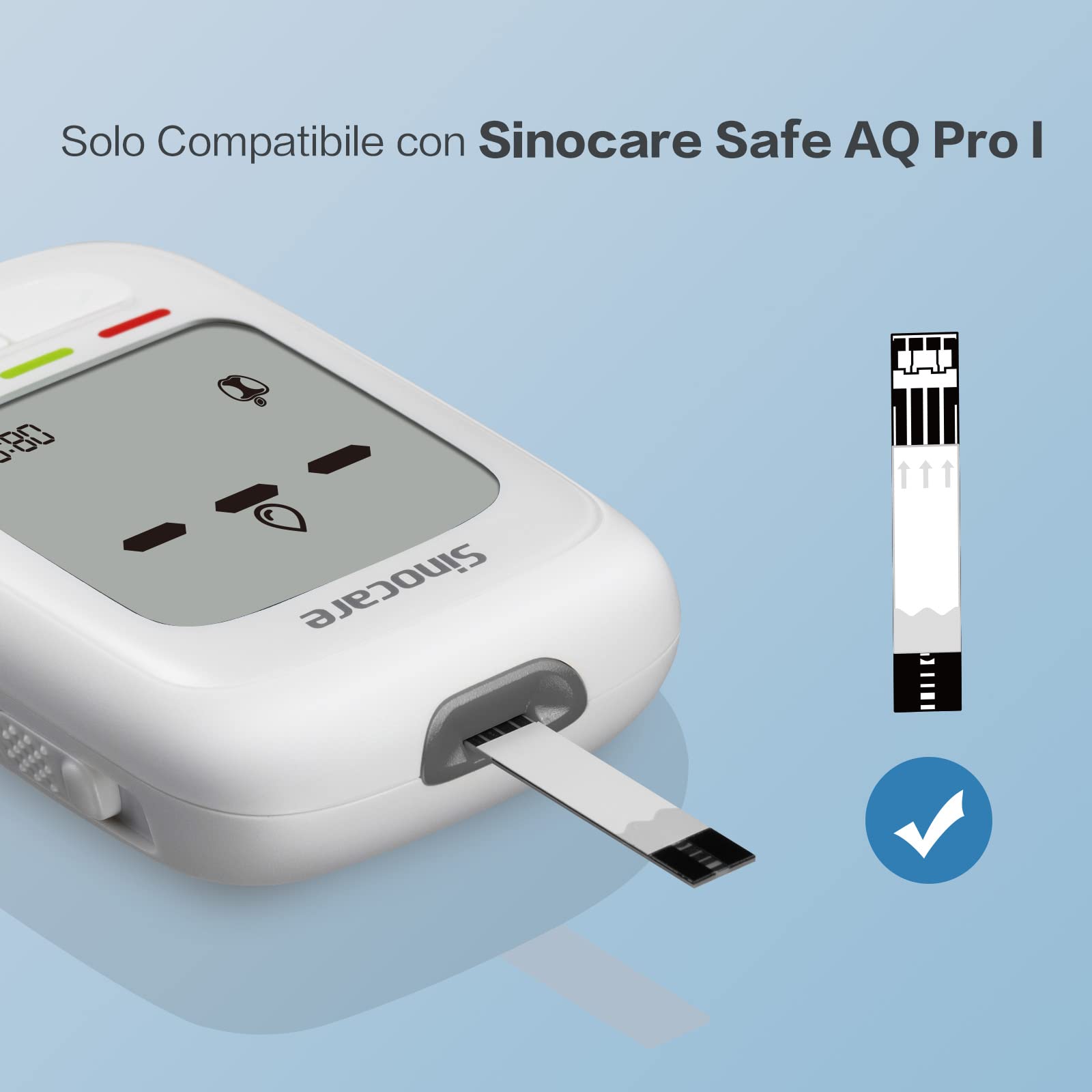 Sinocare Misuratore Glicemia, Glucometro con 100 Strisce Glicemia e 100 Lancette, Elettrodo d'argento più Preciso, Risultati in mg/dL - 4