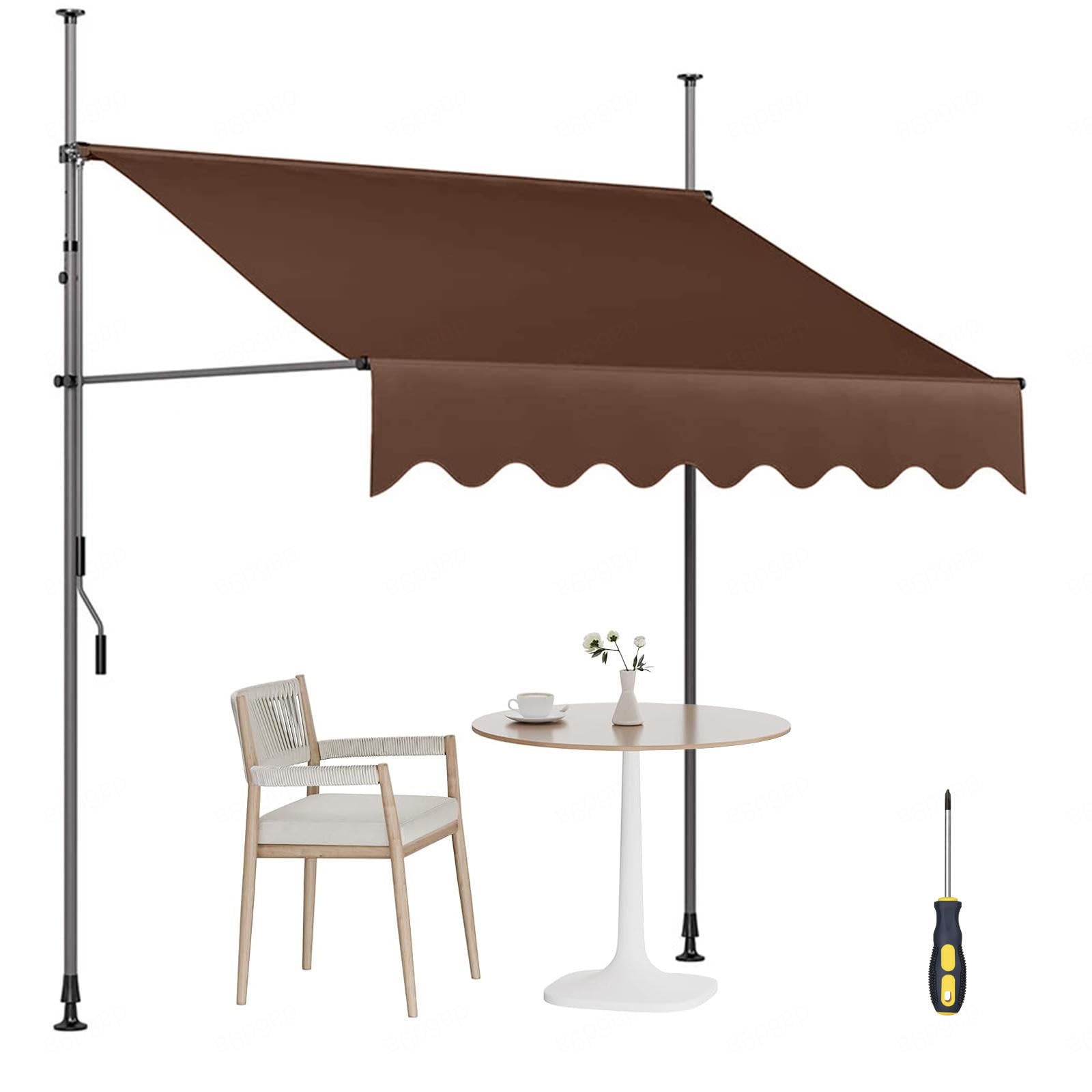 Auvent de terrasse sans perçage pour stopper la chaleur des fenêtres