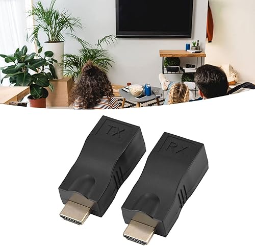 Miniatura 6 de Joyzan Extensor HDMI a RJ45, convertidor de red Ethernet, repetidor, transmisor, adaptador receptor sobre Cat 5e 6e Cable Splitter HD 1080p 98ft