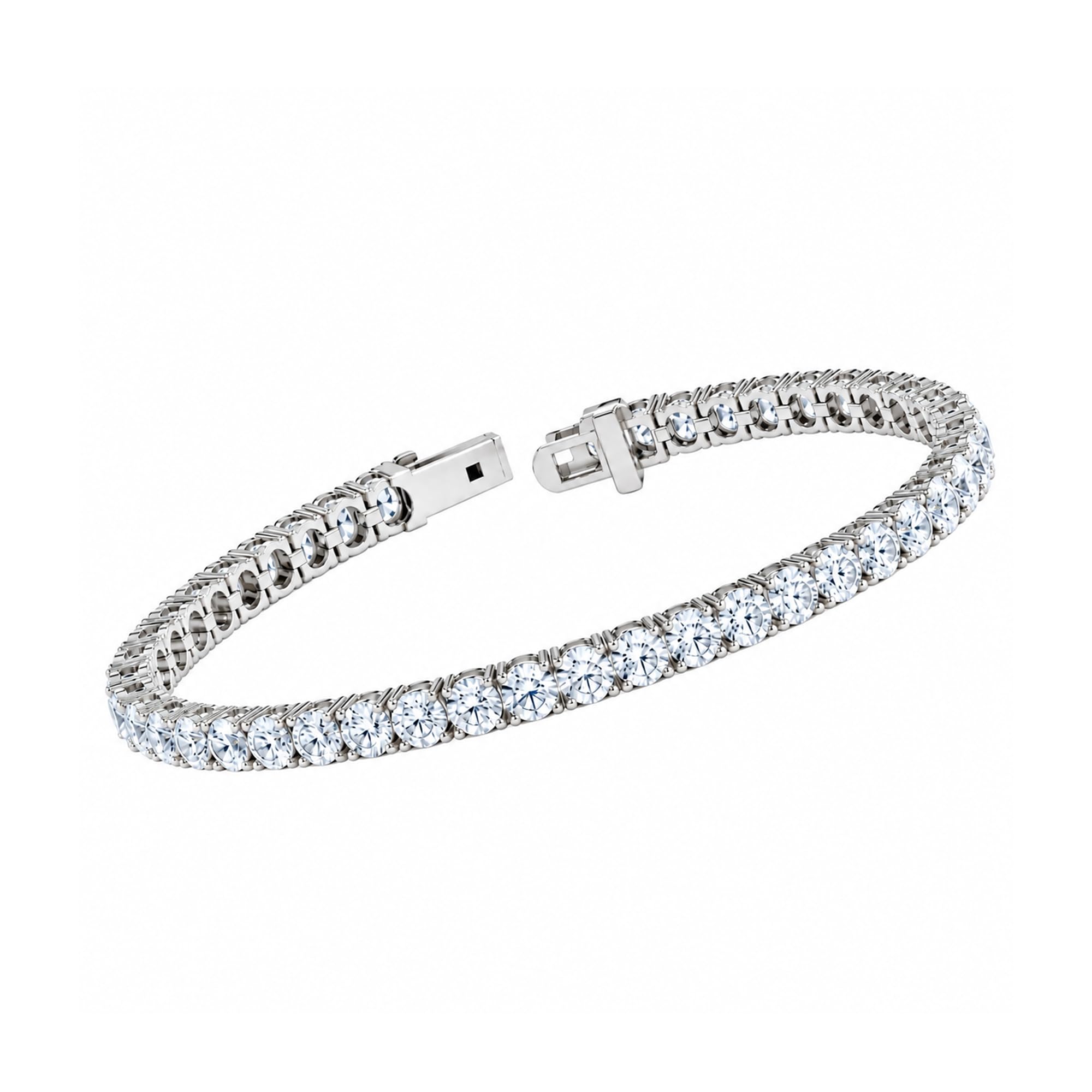 14K Gold and Silver 1 Ct to 20 Ct Lab Grown Diamond Tennis Bracelet
