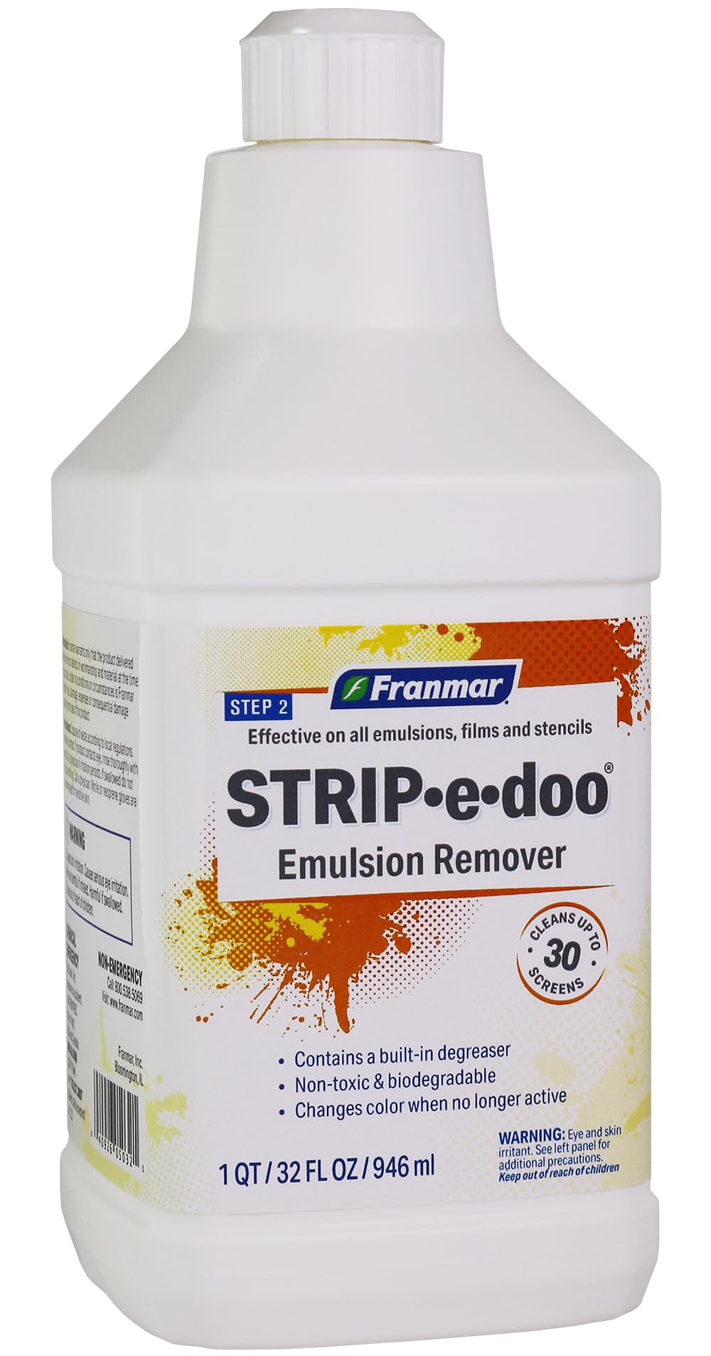 Franmar Emulsion Remover - Strip-e-doo - for Screen Printing (Quart)