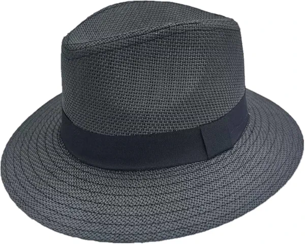TUREVIEW Classic Flat Wide Brim Straw Hat Panama Fedora Hat Safari Sun Protection Hat UPF50+ for Women and Men