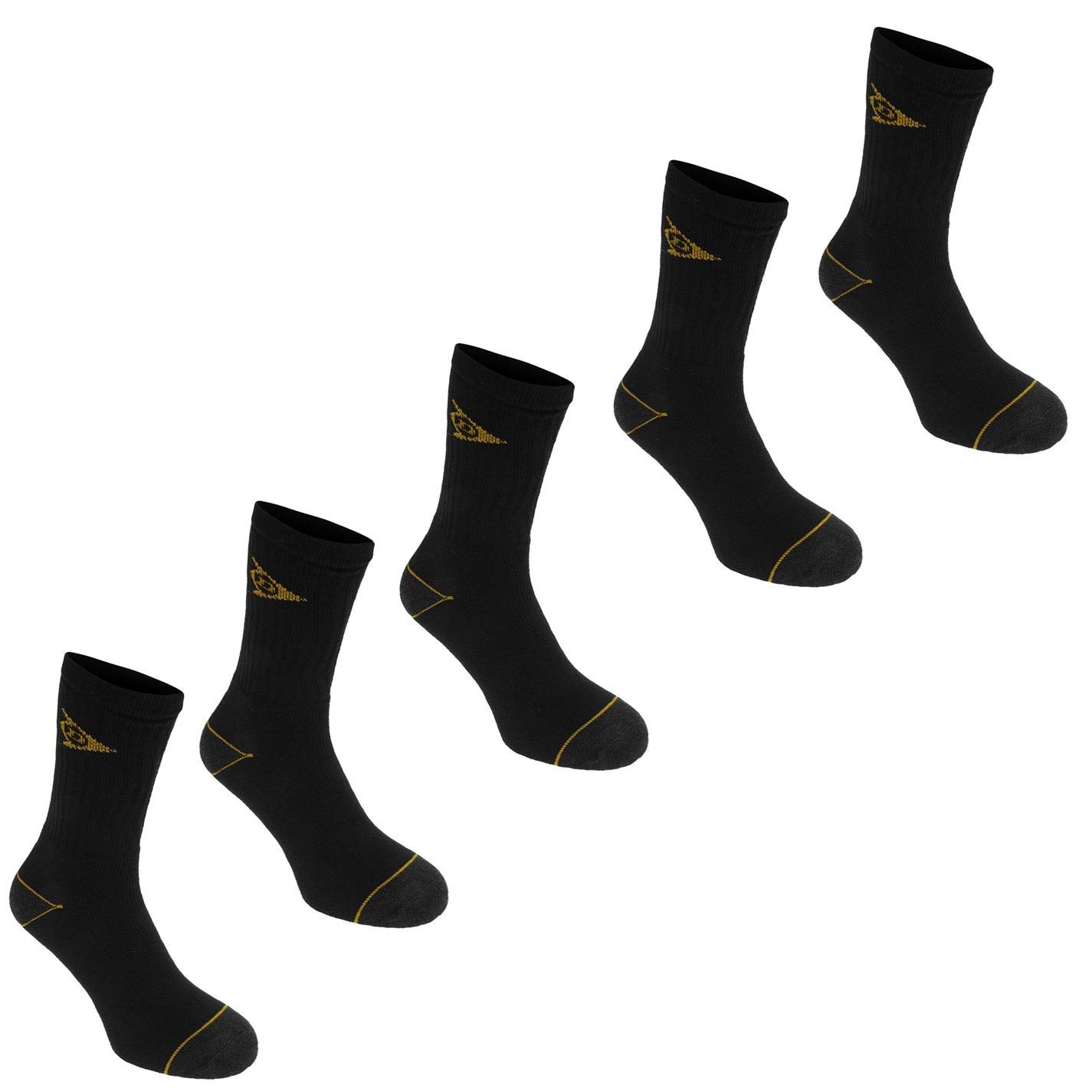 Dunlop Men's Workwear 5 Pack Socks Black Mens Size 7-11