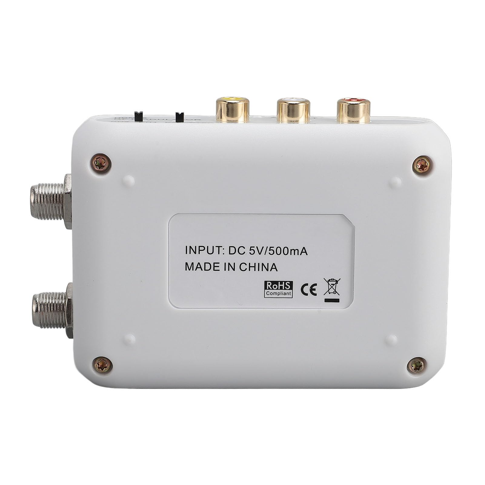 Goshyda RF-Modulator, HDMI-zu-Koaxial-RF/R CA-Konverter, VHF-Modulator-Adapter mit F-Typ-Buchse/Antenne, EIN-/Ausgang für DVR-Laptop-Kabelbox, HD-Digitalvideo zu