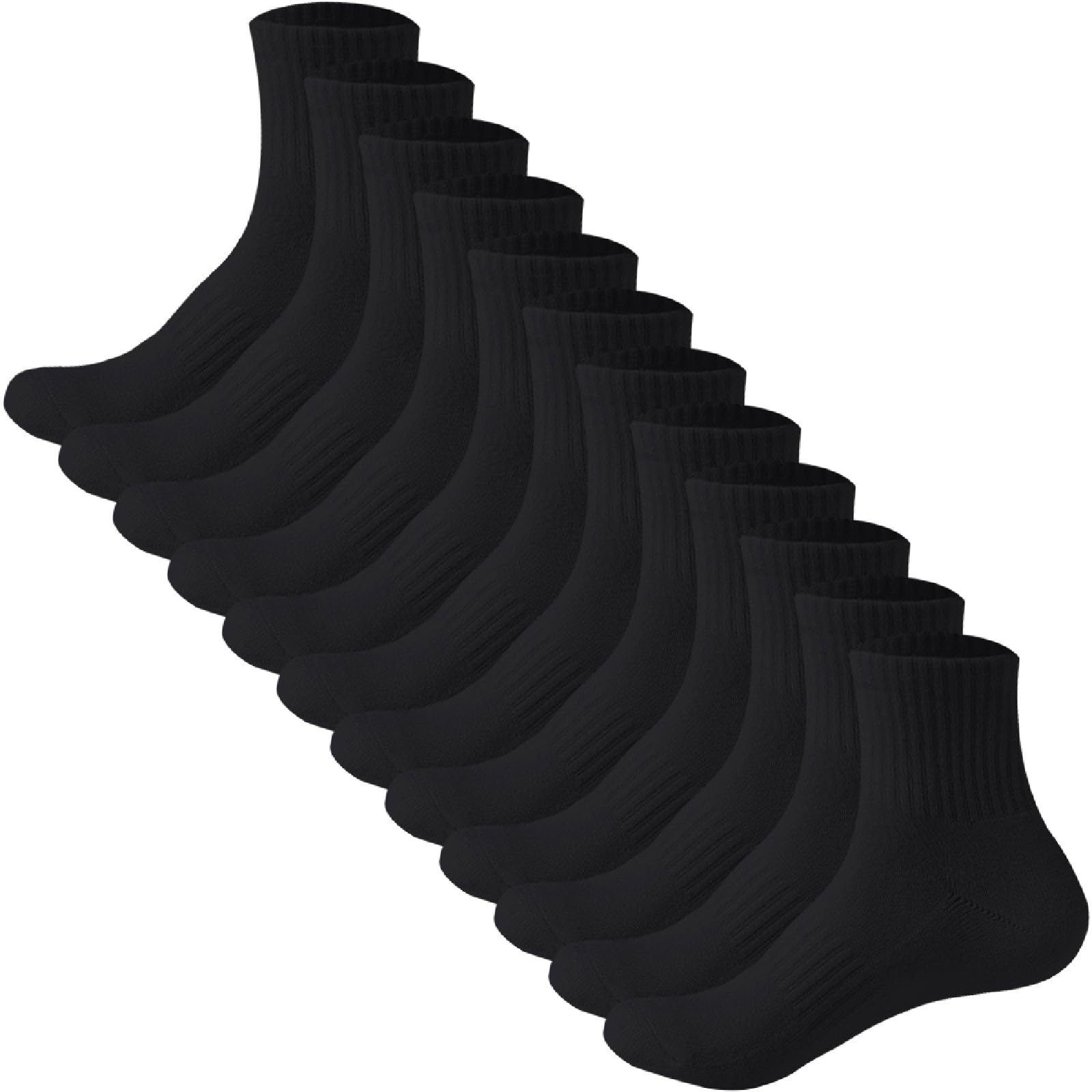 Dress Cici Men's Cotton Low Cut Socks, Everyday Low Cut Socks for Men 6 Pairs Fit EU Size 38-45 Black 6Pairs