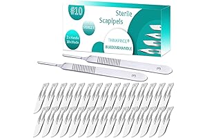 Essential Callus Scalpel Assortment: 30 Sterile #10 Blades & 2 Metal #3 Scalpel Knife Handles