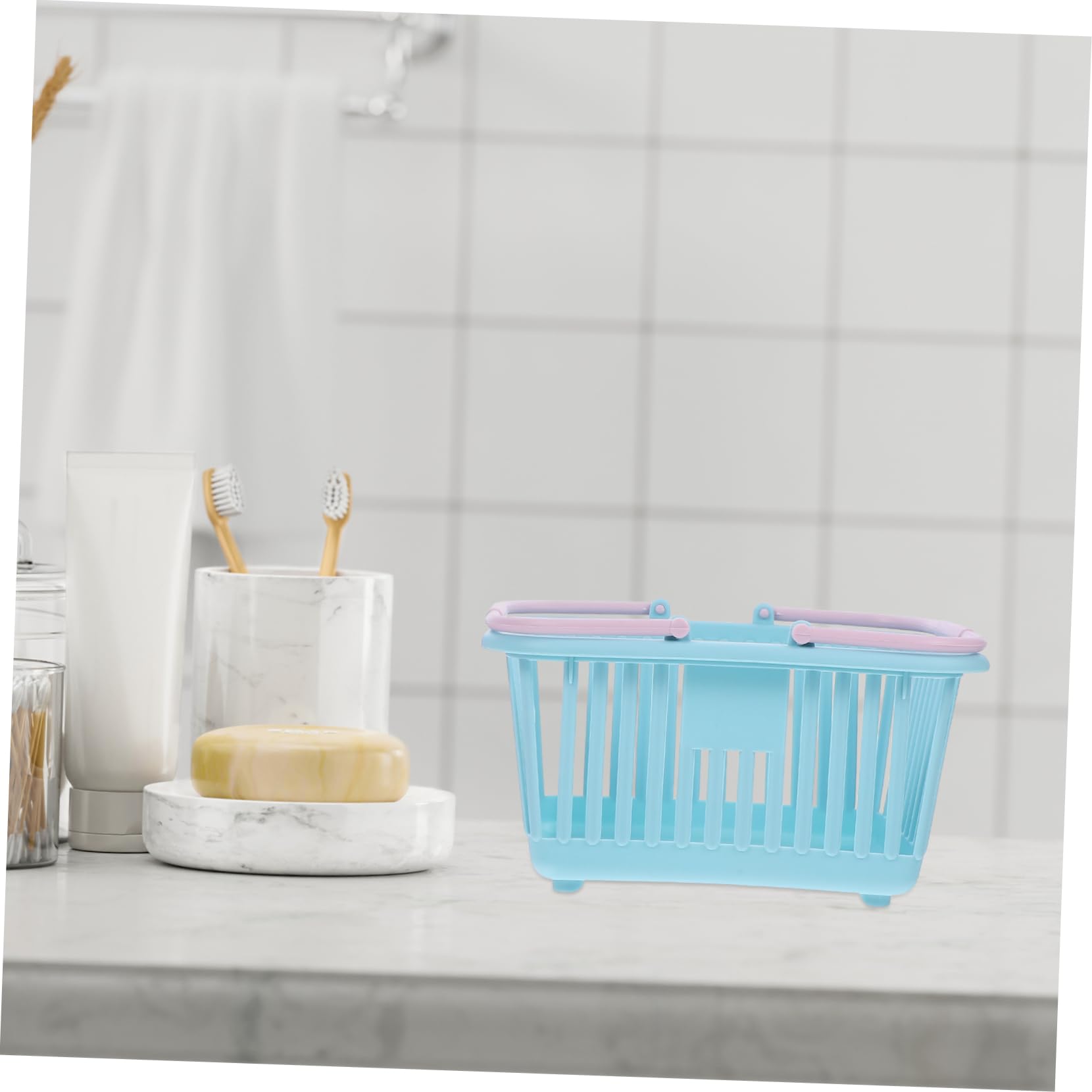 ifundom 2Pcs Handheld Shopping Baskets for Supermarket Decorative Storage Baskets for Home Stylish Design for Fruits Vegetables Sundries