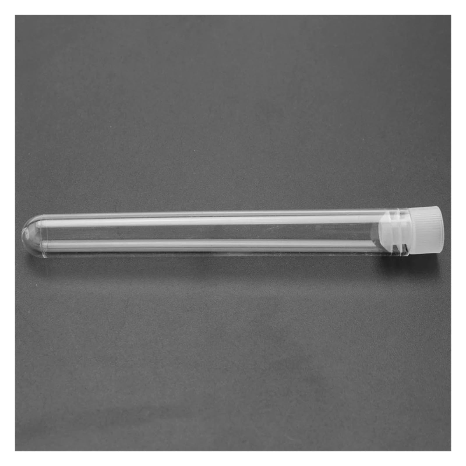 EDVTK35 300Pcs 12X100mm Transparent Laboratory Clear Plastic Test Tubes Vials With Push Caps School Lab Supplies