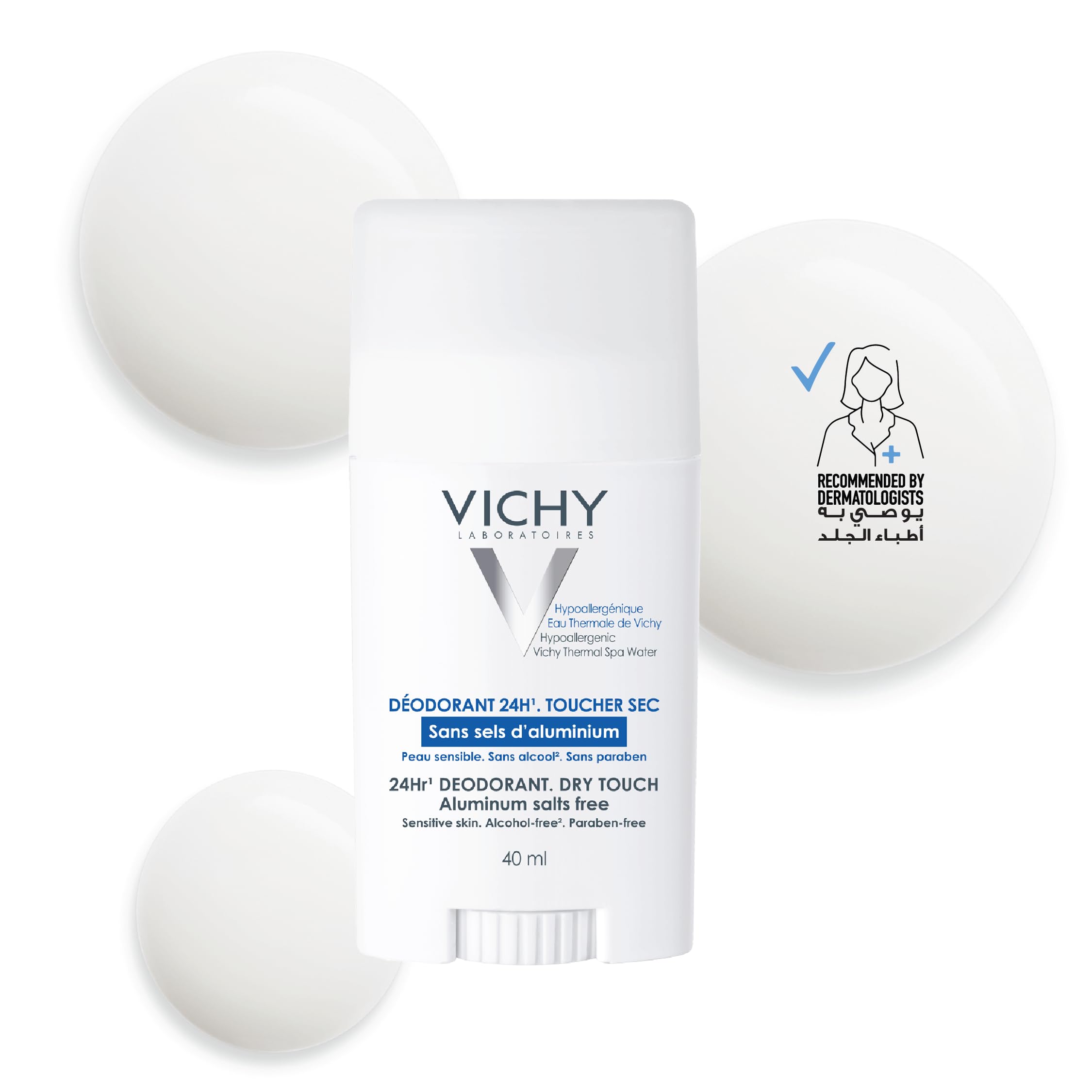 VICHY24 Hour Mineral Aluminium Free Deodorant Stick for Sensitive Skin 40ml