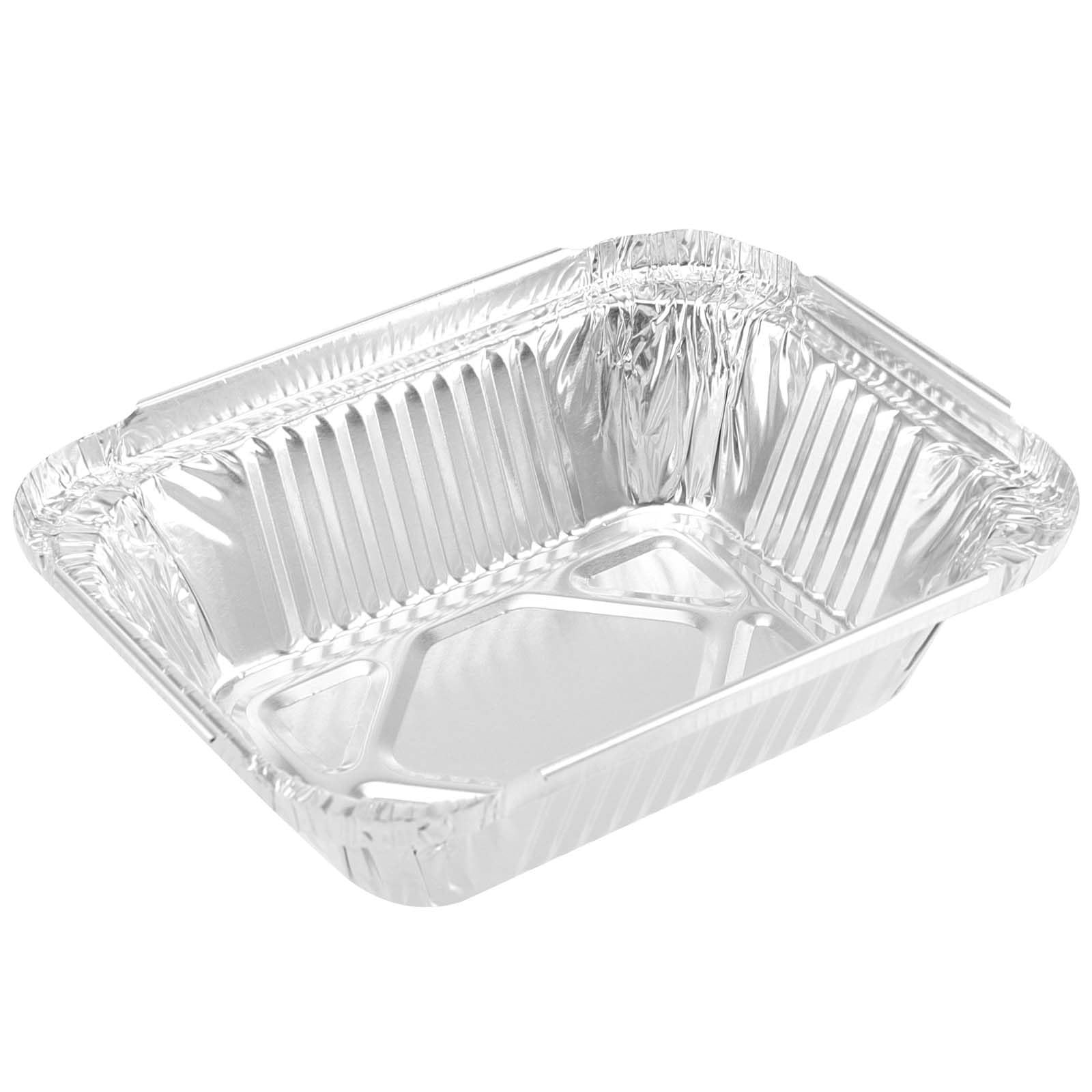 100 Vaschette in Alluminio, 13 x 10 x 4,2 cm, ciotole in alluminio quadrate con coperchio, per cuocere, arrostire, cucinare, 260 ml