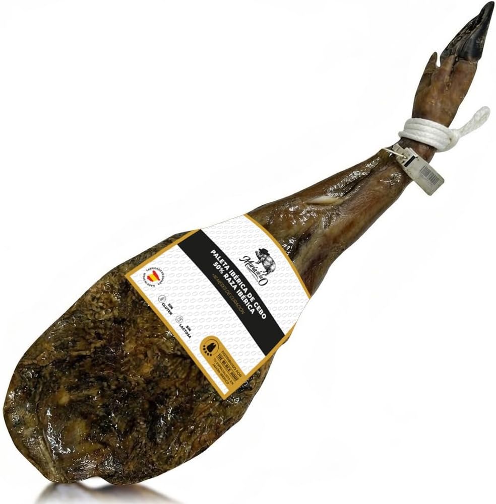 Iberico Ham Shoulder (Paleta Ibérica de Cebo) 4–5 kg | 18+ Months Cured Jamon Iberico | No additives | CERTICAR Verified | Product of Spain by The Black Hoof UK