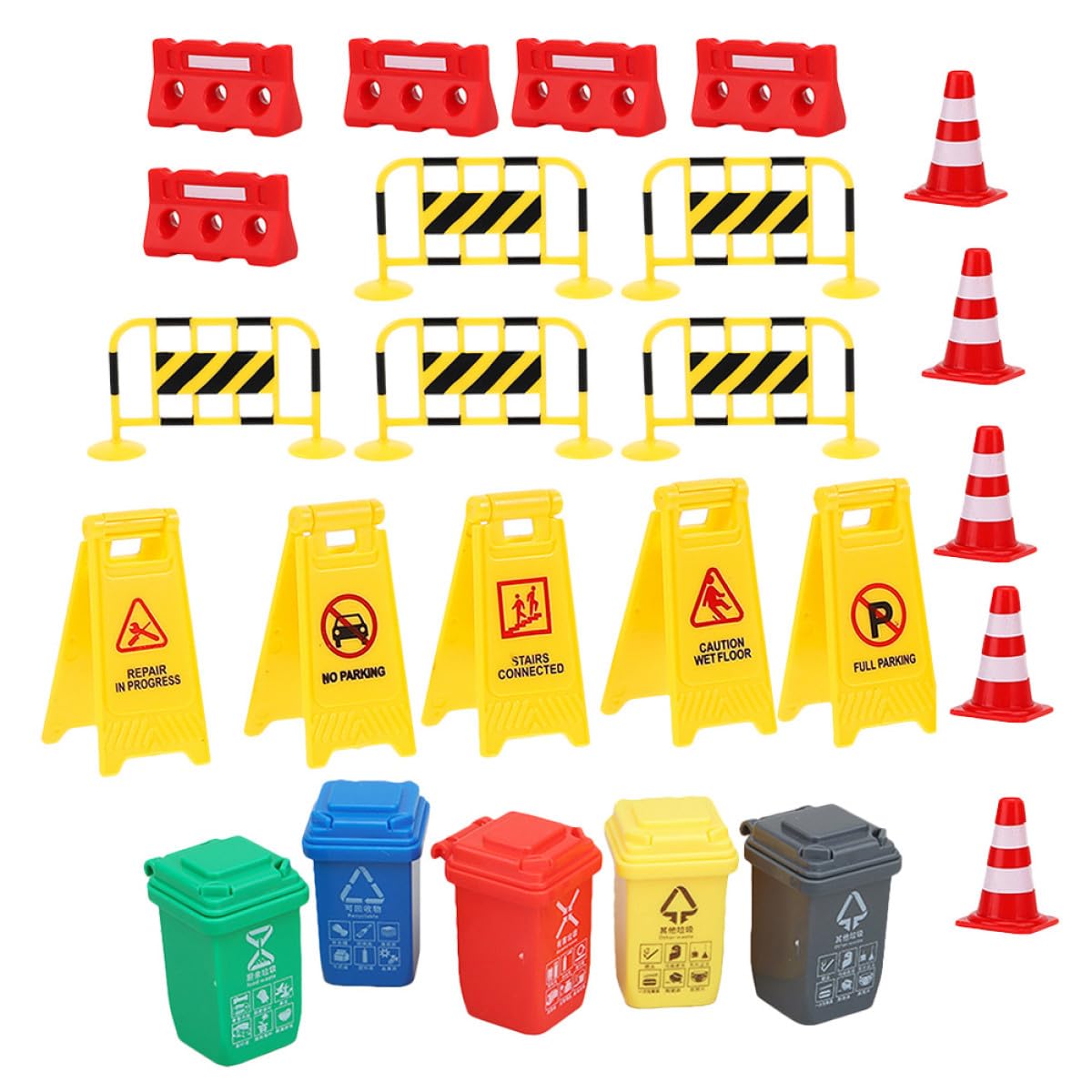 CLISPEED Traffic Sign Toy Models 25pcs Plastic Road Set for Kids