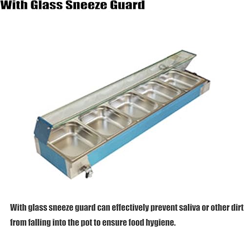 Miniatura 5 de HQHAOTWU Calentador eléctrico de alimentos de 5 bandejas, calentador de sopa de acero inoxidable, recipiente de comida de una fila con protector de