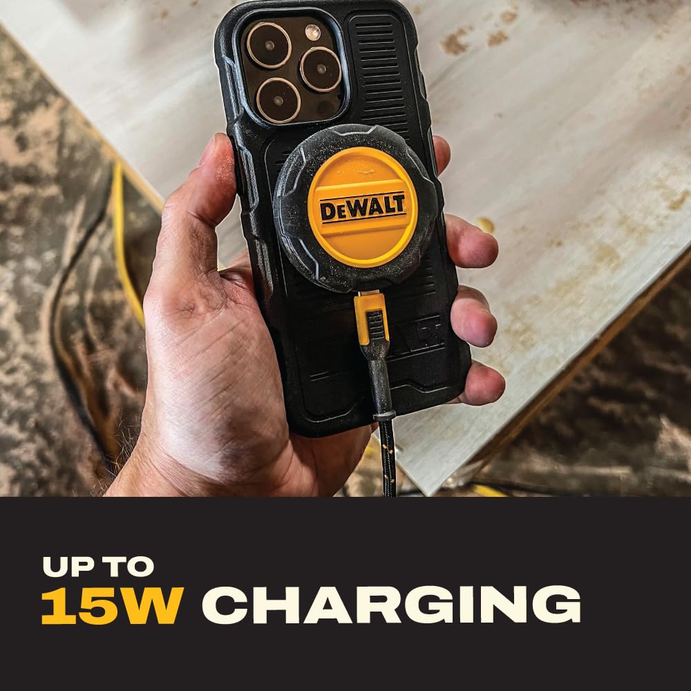 DEWALT Supporto magnetico per telefono per auto, caricabatterie wireless resistente, supporto per bocchetta di ventilazione, supporto per cruscotto, supporti per telefoni cellulari per la tua auto