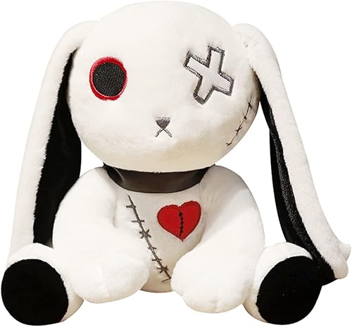 LVQING Muñeca de peluche de conejo, juguete de peluche de conejo loco, conejo aterrador de Halloween, juguete de peluche de orejas largas, adecuado