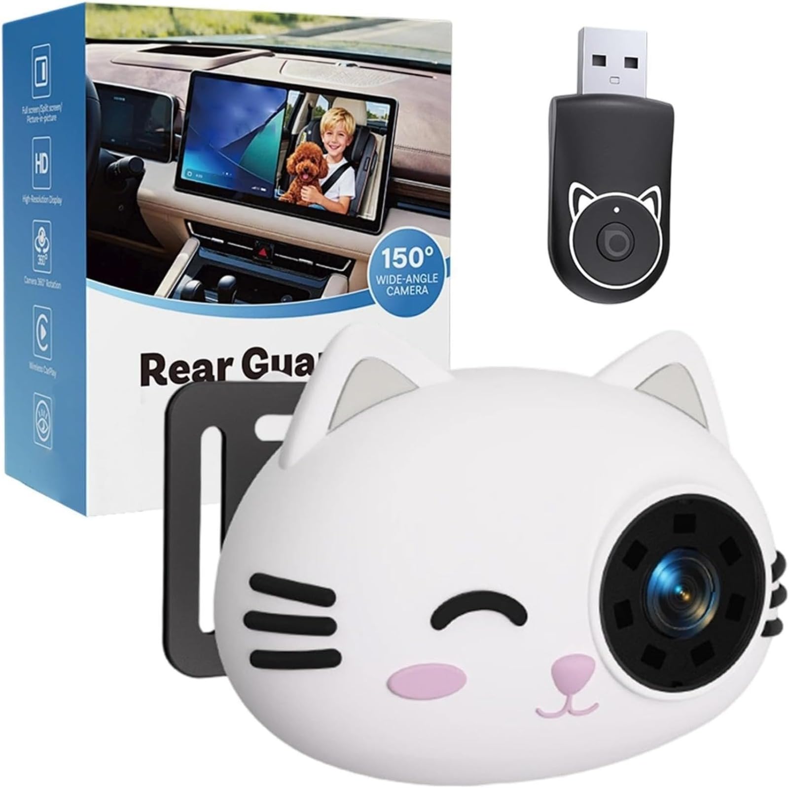 Kamera samochodowa dla dzieci - 1080P HD Bezprzewodowy monitor tylnego siedzenia z wizją | Obiektyw szerokokątny 150° Plug and Play z niskim opóźnieniem | Kamera do fotelika samochodowego do