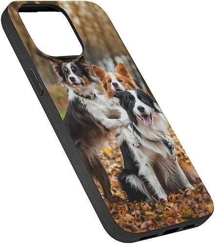 Miniatura 2 de Funda compatible con iPhone 15 Pro Max con estampado de perro Border Collie a prueba de golpes, funda delgada de TPU para mujeres, hombres, niños y